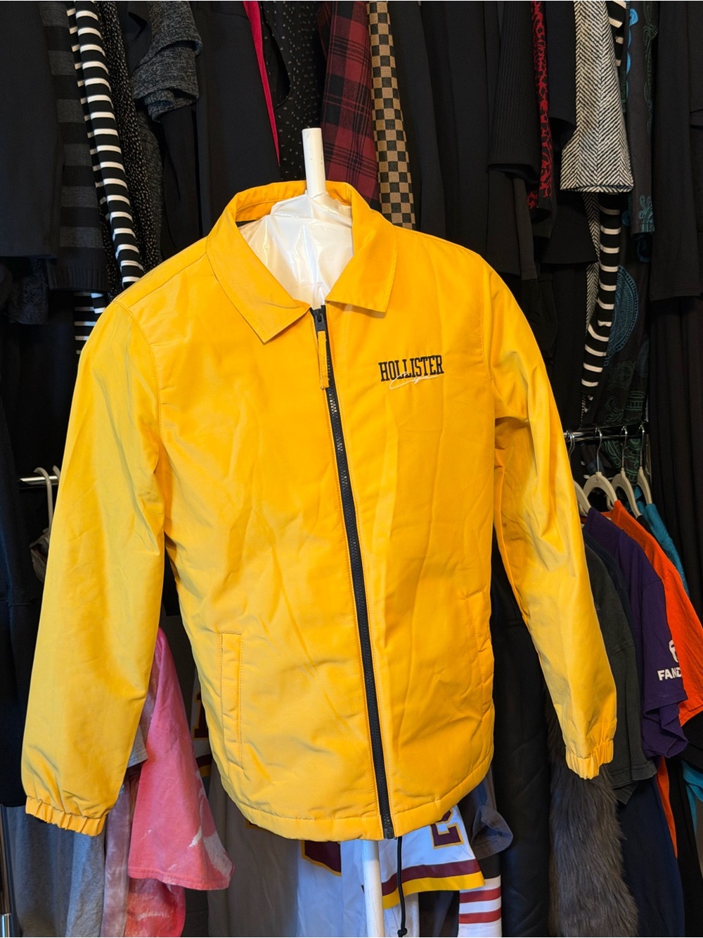 Hollister Bright Yellow Zip Front jacket